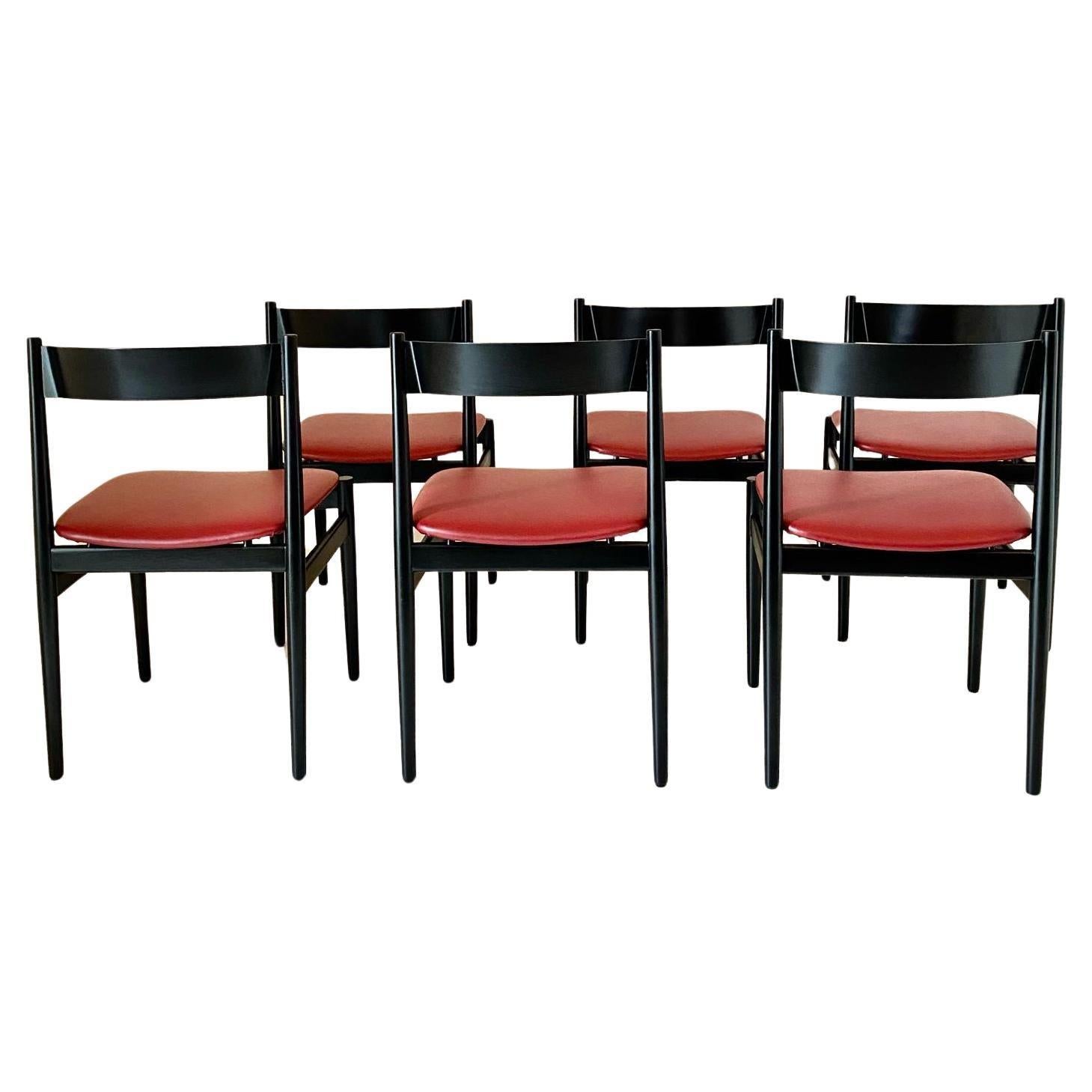Milieu du XXe siècle Chaises de salle à manger modernes du milieu du siècle dernier, Gianfranco Frattini pour Cassina, Italie années 1960 en vente