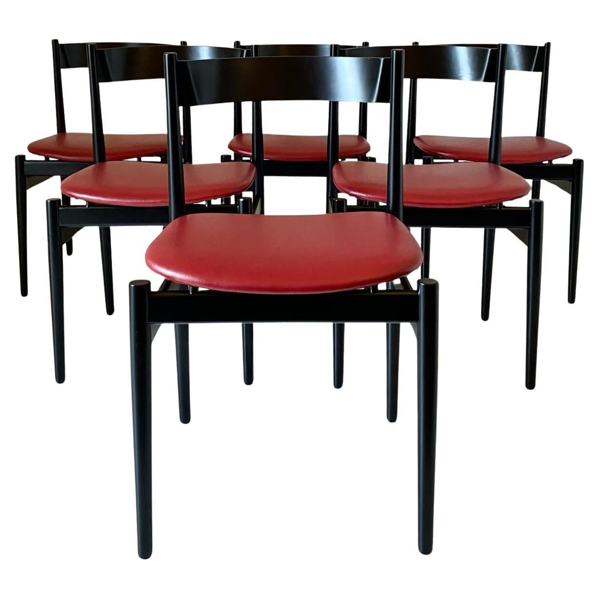 Mid Century Modern Dining Chairs, Gianfranco Frattini for Cassina, Italy 1960 's For Sale