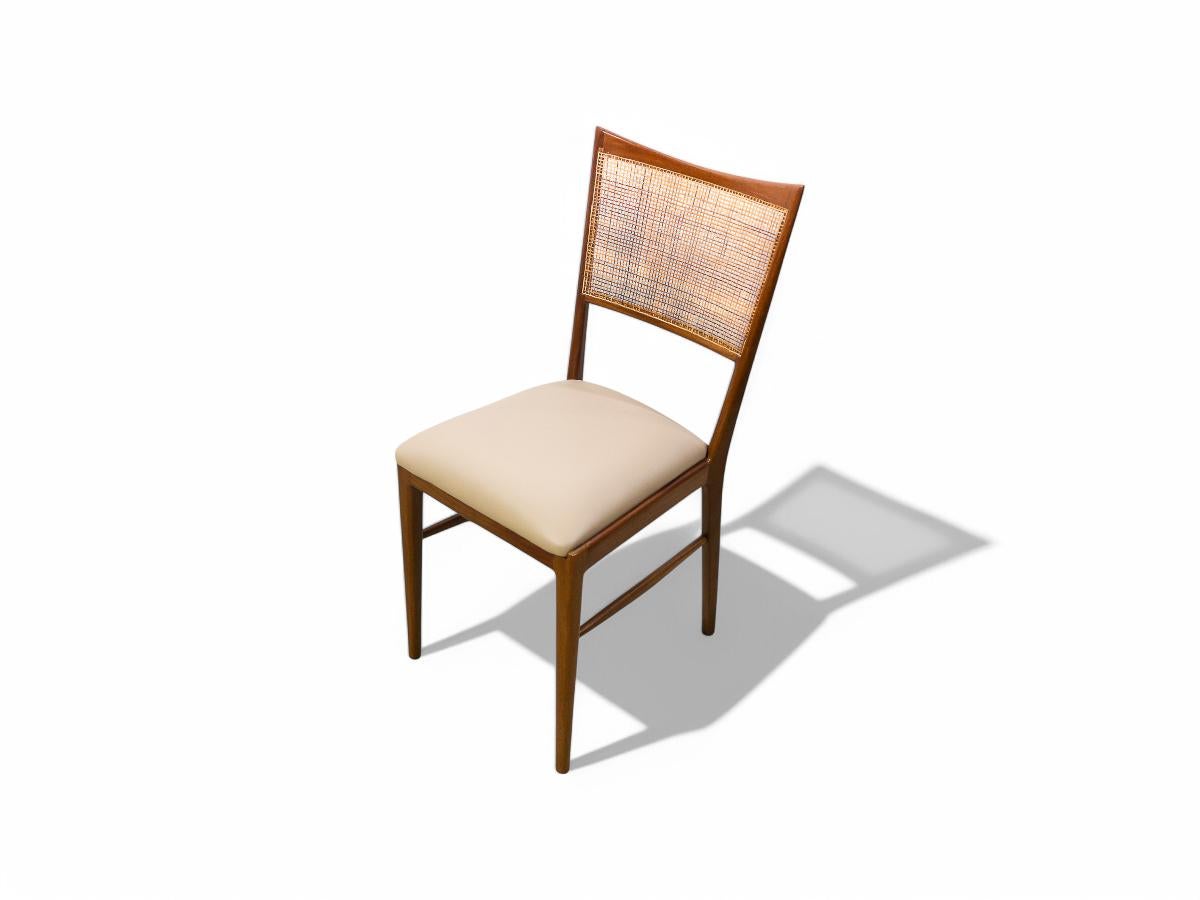 Mid Century Modern Dining Chairs in Hardwood and Cane, Brazil, 1960s In Good Condition For Sale In New York, NY