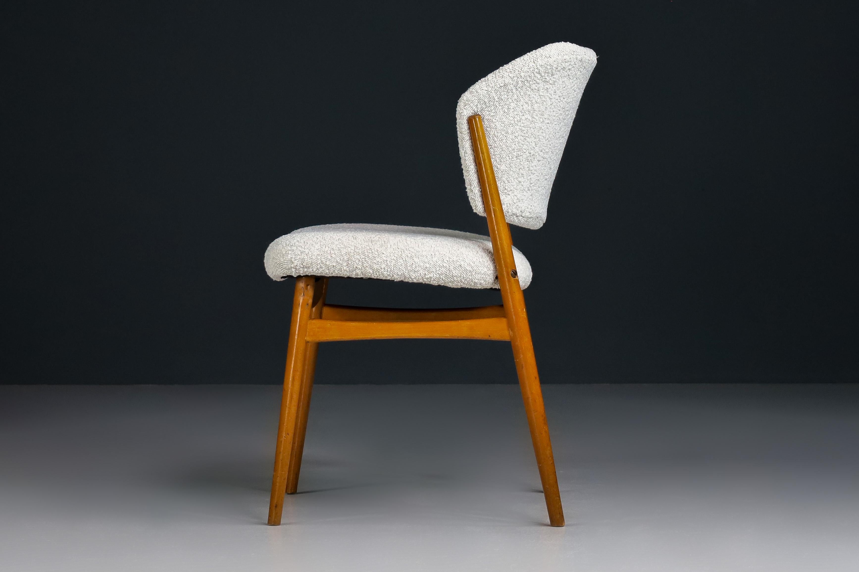 20th Century Mid-Century Modern Dining Chairs in New Bouclé Fabric by Spahn, Germany 1950s For Sale