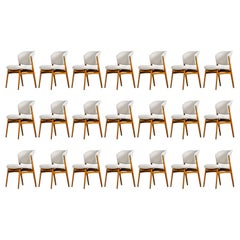 Chaises de salle à manger modernes du milieu du siècle dernier en tissu Bouclé de Spahn, Allemagne, années 1950