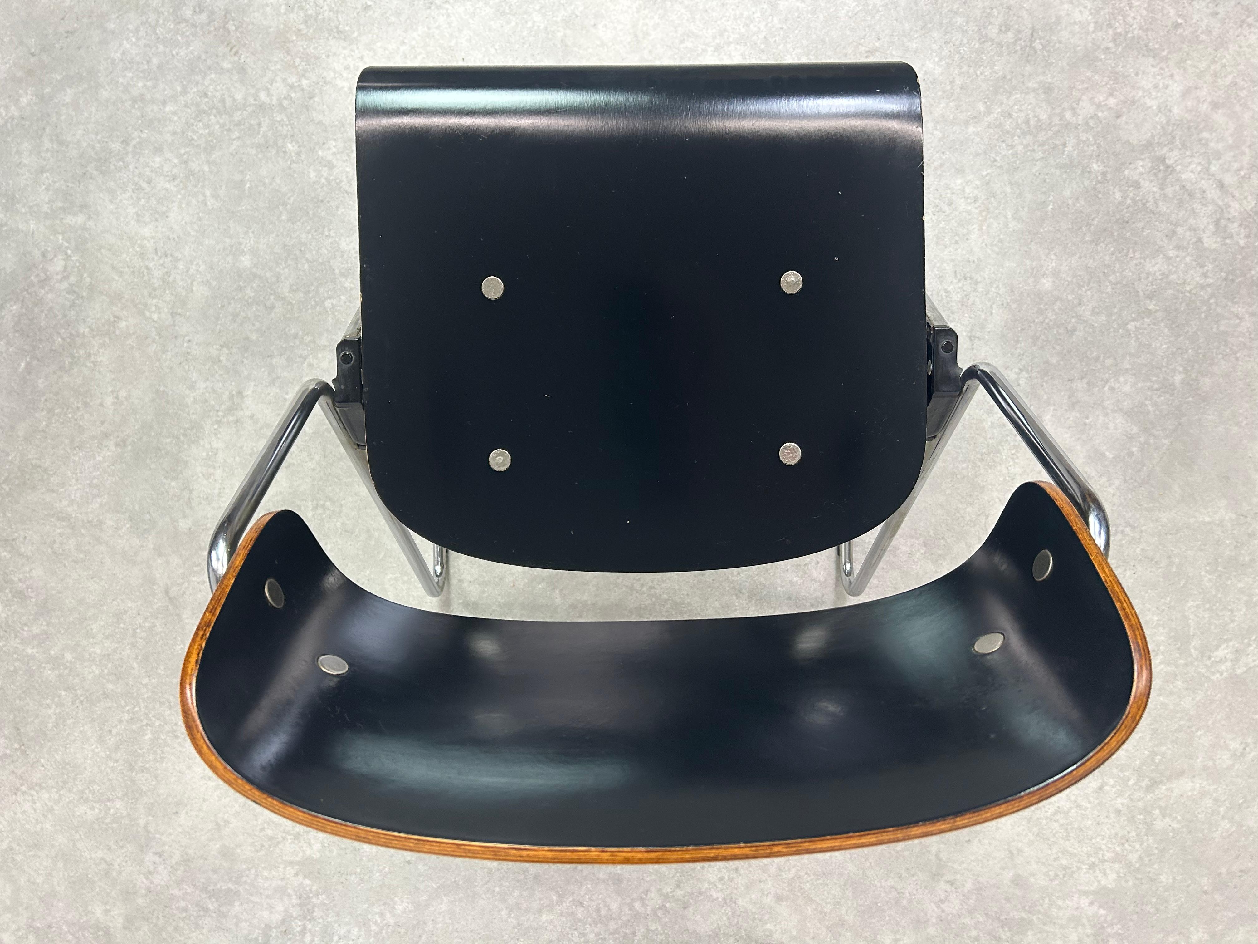 Sillas de comedor modernas de mediados de siglo nº 614/3 de Klaus Franck para Wilkhahn Cromo en venta