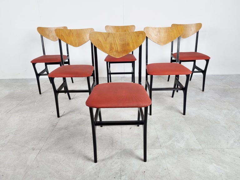 Mid-20th Century Mid Century Modern Dining Chairs, Set of 6 - 1950s For Sale