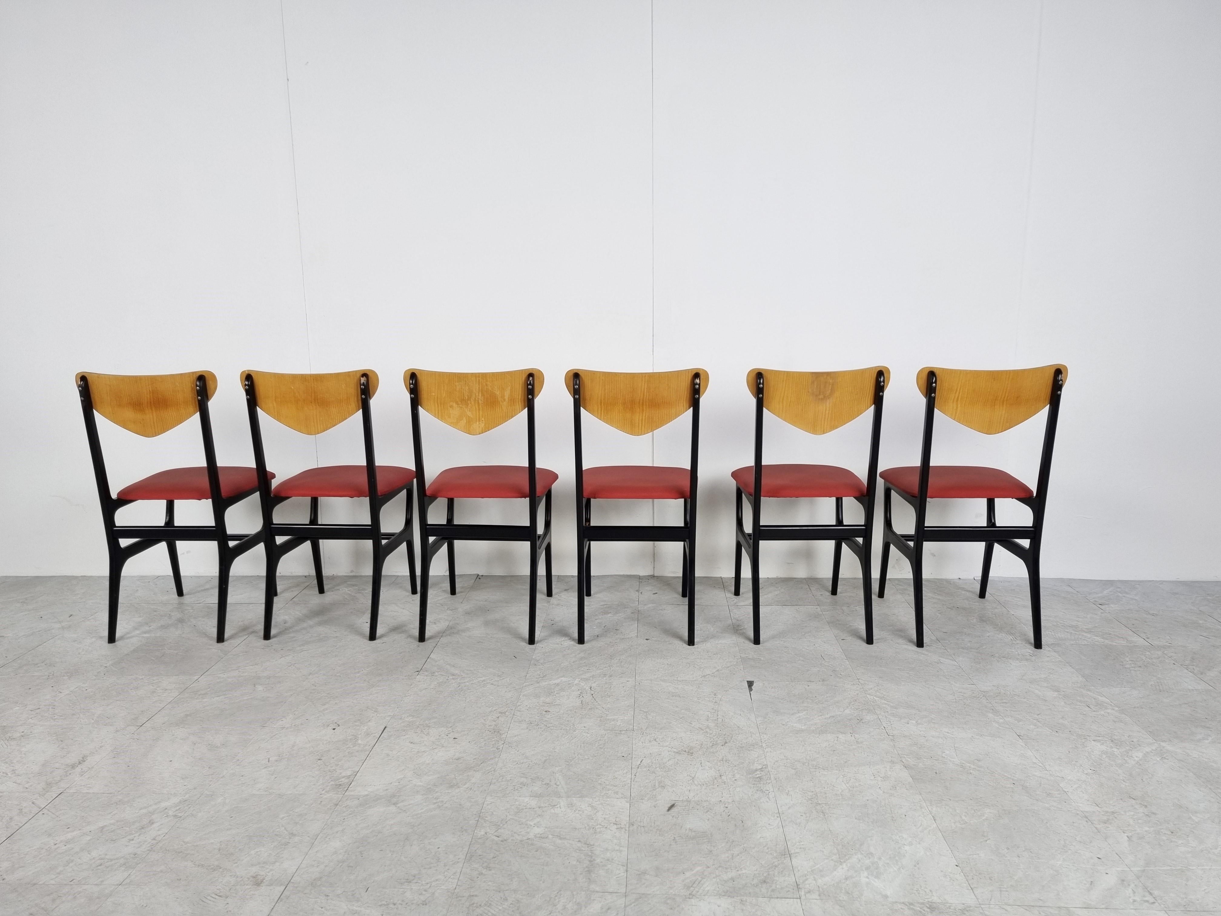 Mid Century Modern Dining Chairs, Set of 6 - 1950s 2
