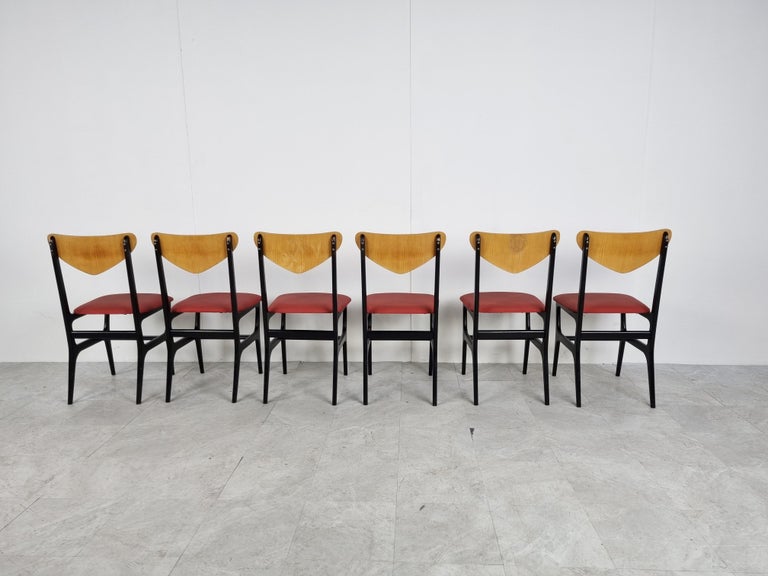 Mid Century Modern Dining Chairs, Set of 6 - 1950s For Sale 2