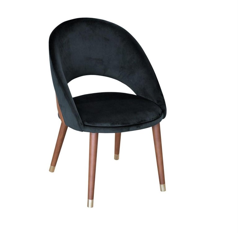 European Mid-Century Modern Style Dining Chairs, Set of 6 For Sale