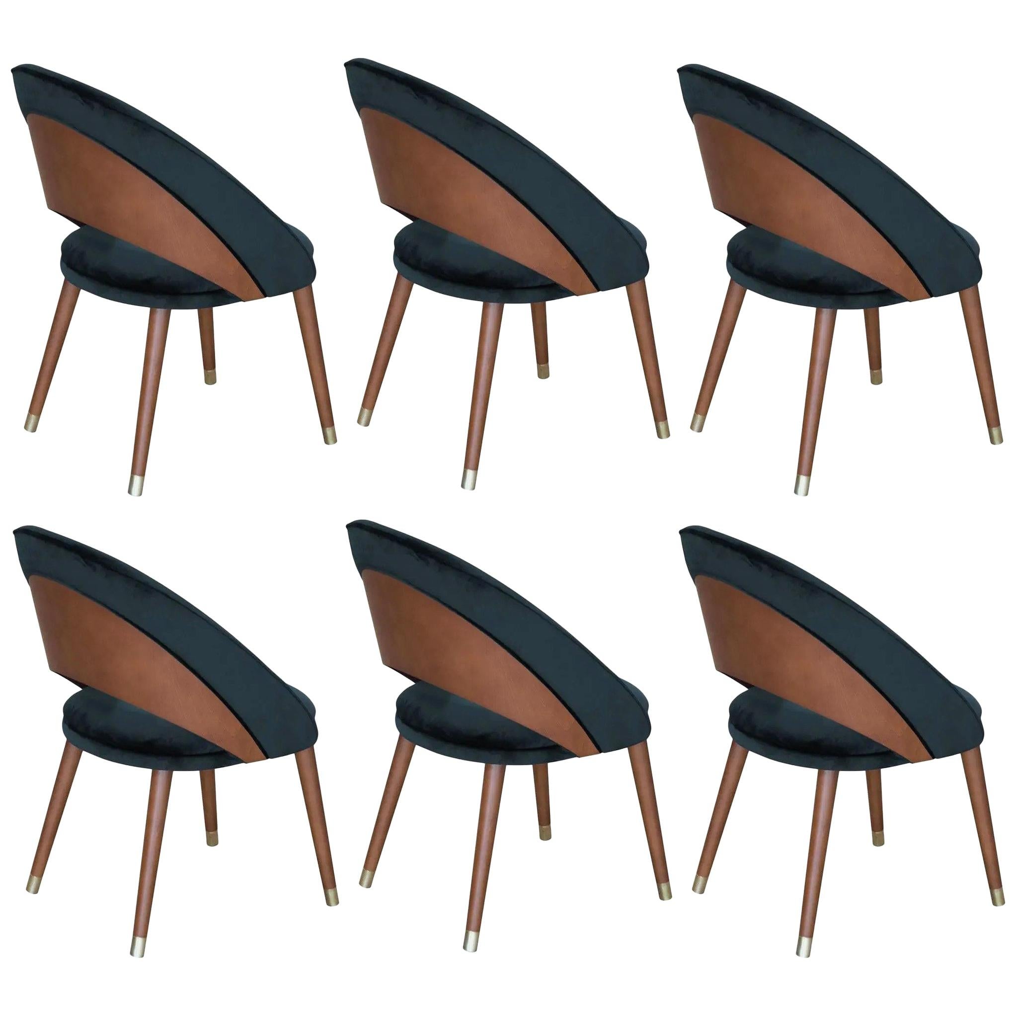 Mid-Century Modern Style Dining Chairs, Set of 6