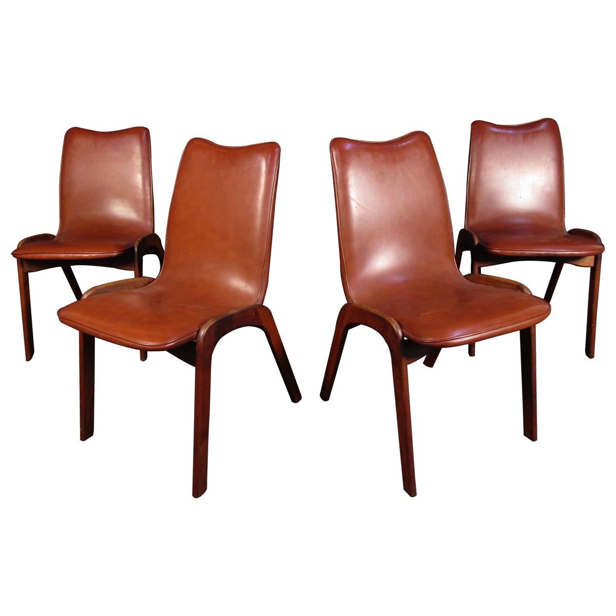 Mid-Century Modern Dining Chairs, Set of Four