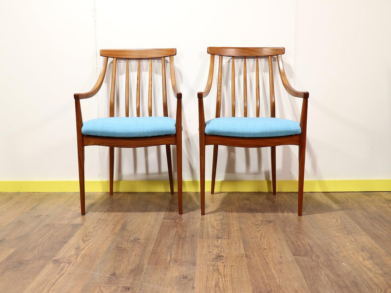 British Mid-Century Modern Dining Chairs x 6 by A. Younger