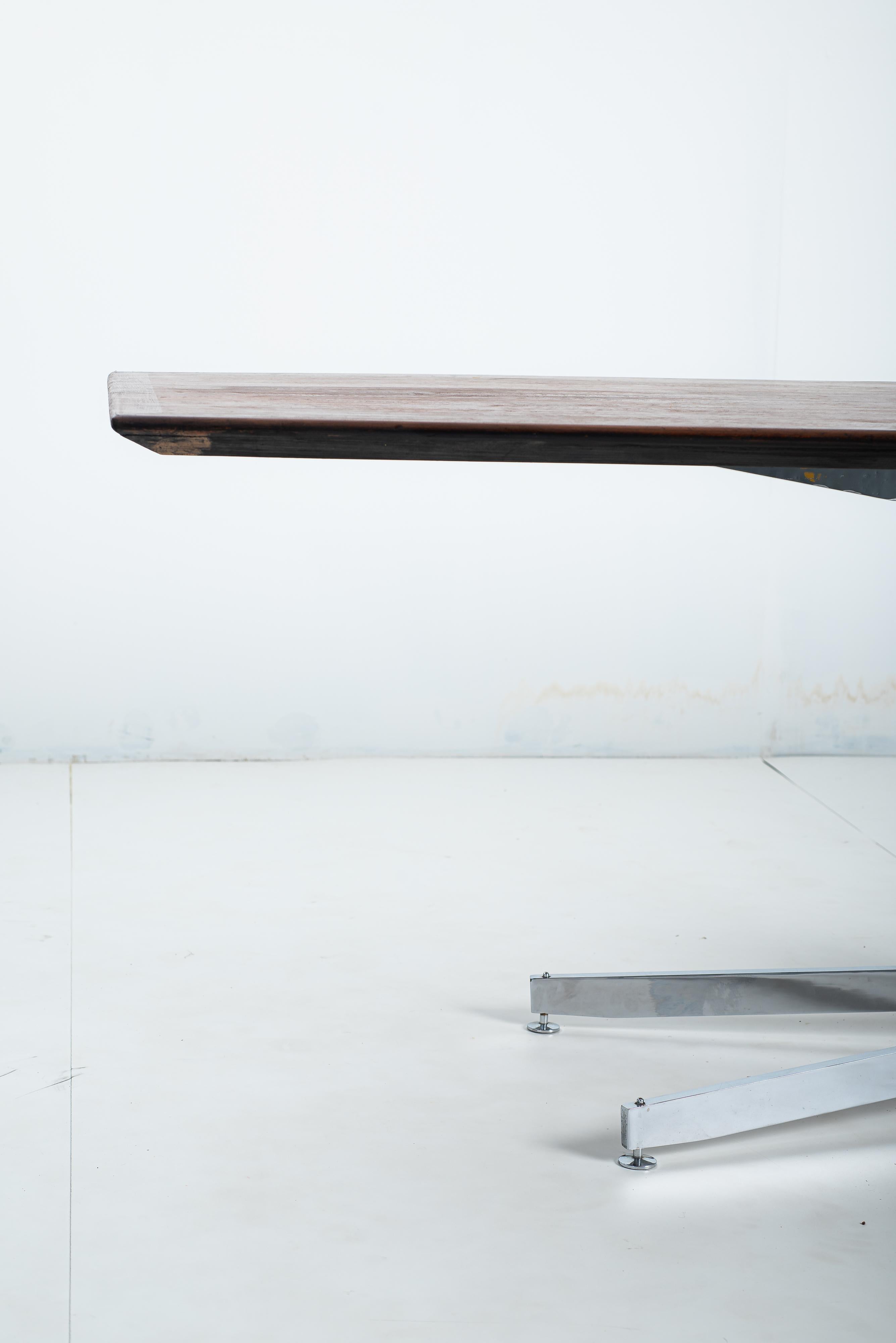 Steel Mid-Century Modern Dining/ Conference Table by Forma S.A., Brazil, 1950s For Sale