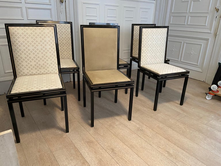 Mid-Century Modern Dining Room Chairs by Pierre Vandel, France 1970s Set of 4+2 For Sale 2