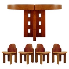 Retro Mid-Century Modern Dining Room Extendable Table and 4 "330" Chairs
