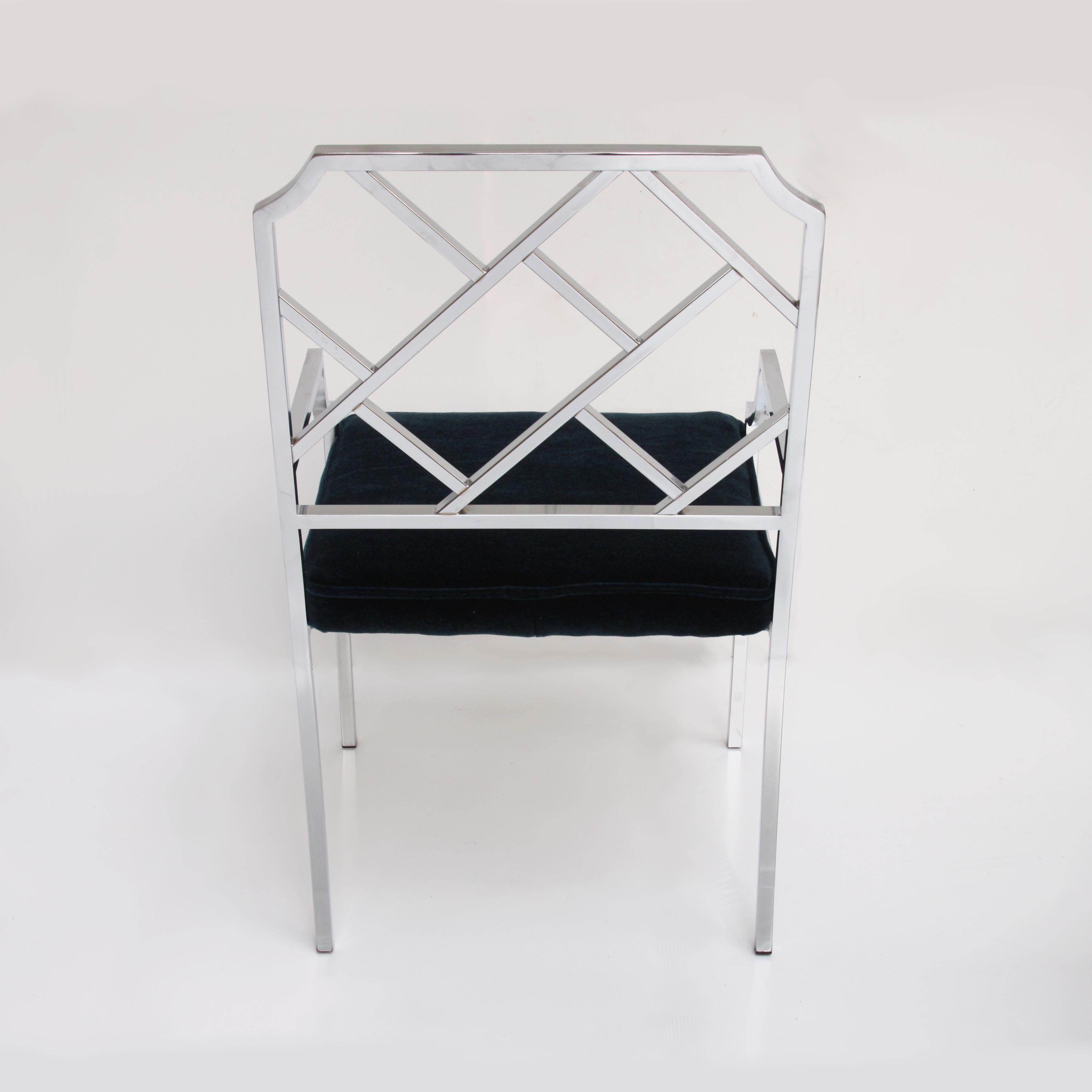 Mesa y sillas de comedor chinas chippendale modernas de mediados de siglo DIA en venta 1