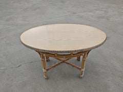 Mid Century Modern Dining Room Table in Bamboo and Beech Veneer, Italy 1970s