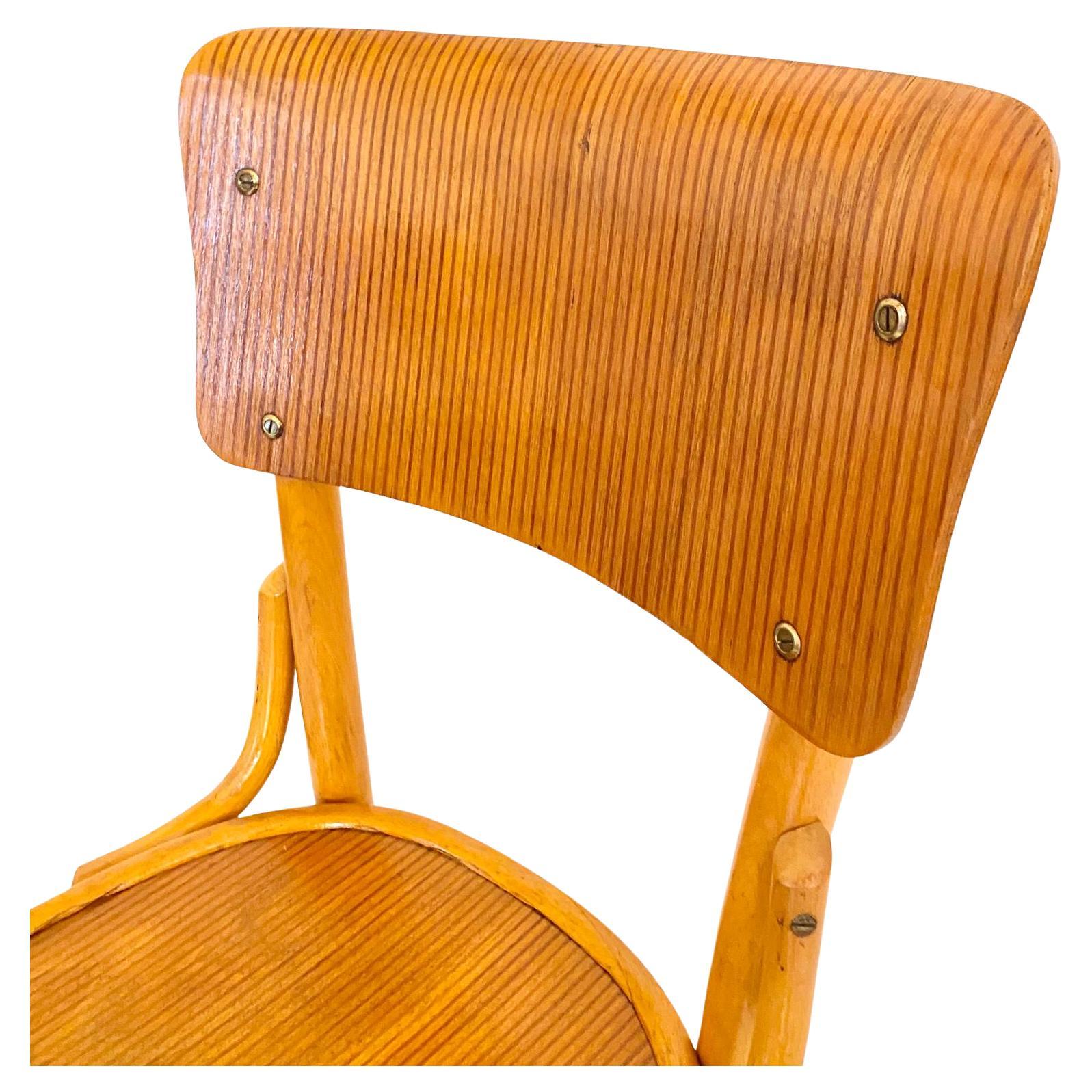 Mid Century Modern Dining Room Zebra Wood Chairs, set of  six, Italy 1950s For Sale 6