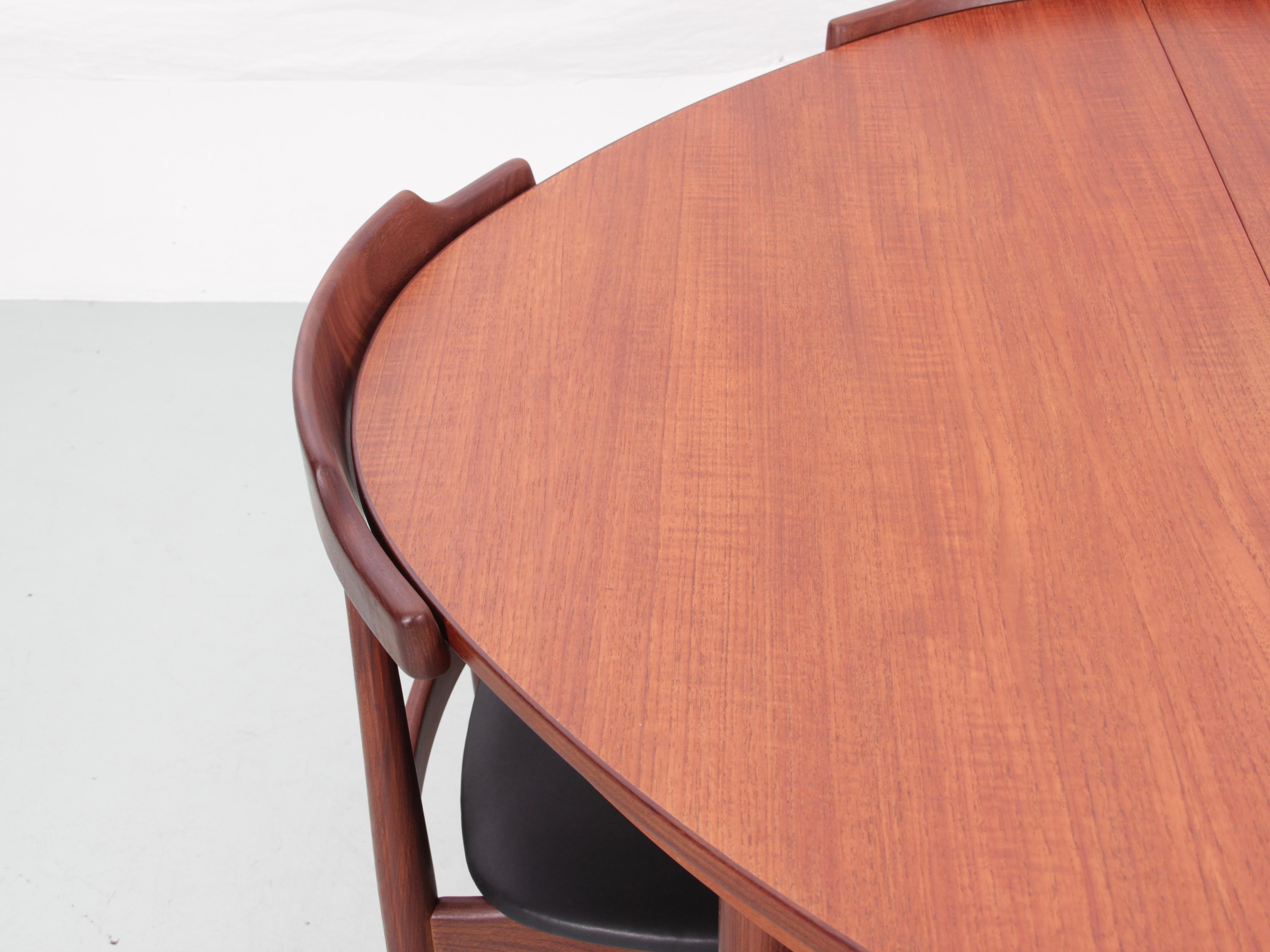 Ensemble de salle à manger de style moderne du milieu du siècle par Hans Olsen pour Frem Rojle. en vente 3