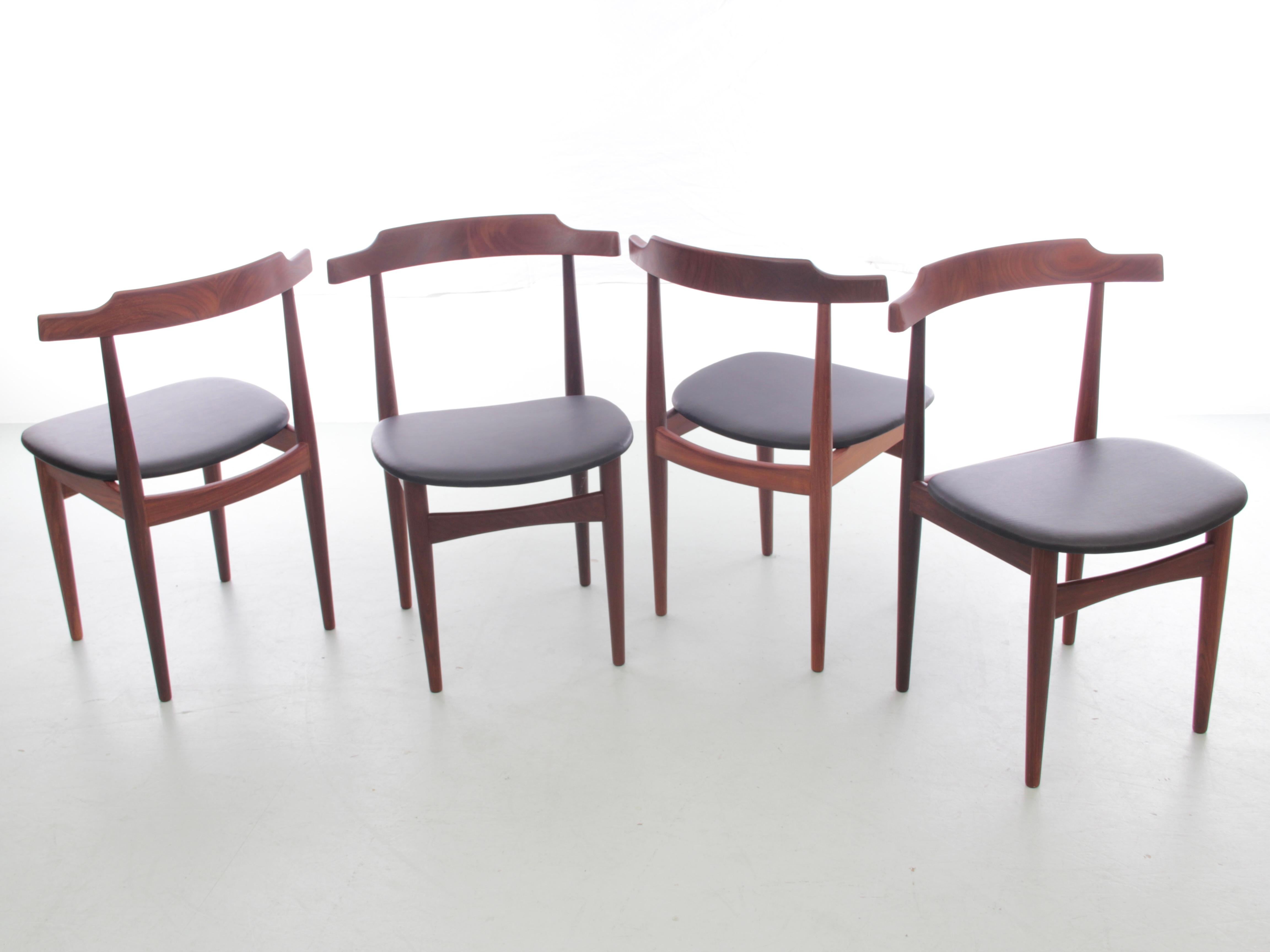 Cuir Ensemble de salle à manger de style moderne du milieu du siècle par Hans Olsen pour Frem Rojle. en vente