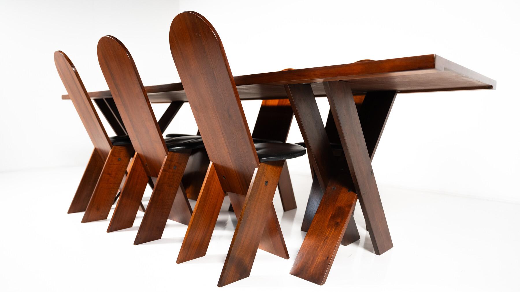 Mid-Century Modern Dining Set by Marco Zanuzo for Poggi, Italy, 1970s For Sale 11