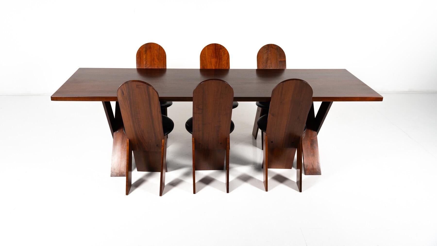 Italian Mid-Century Modern Dining Set by Marco Zanuzo for Poggi, Italy, 1970s For Sale