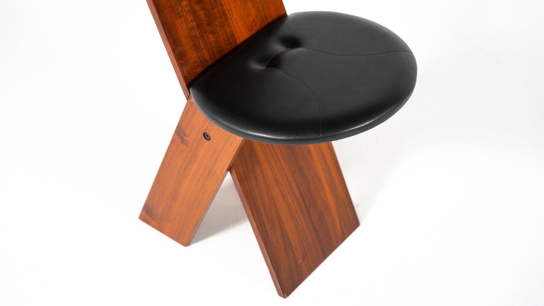 Leather Mid-Century Modern Dining Set by Marco Zanuzo for Poggi, Italy, 1970s For Sale