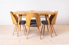Mid Century Modern Dining Set, Extendable Table and 4 A. Šuman Chairs, 1960s