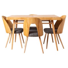 Mid Century Modern Dining Set, Extendable Table and 4 A. Šuman Chairs, 1960s