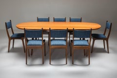 Set da pranzo moderno di metà secolo in wengé e ciliegio