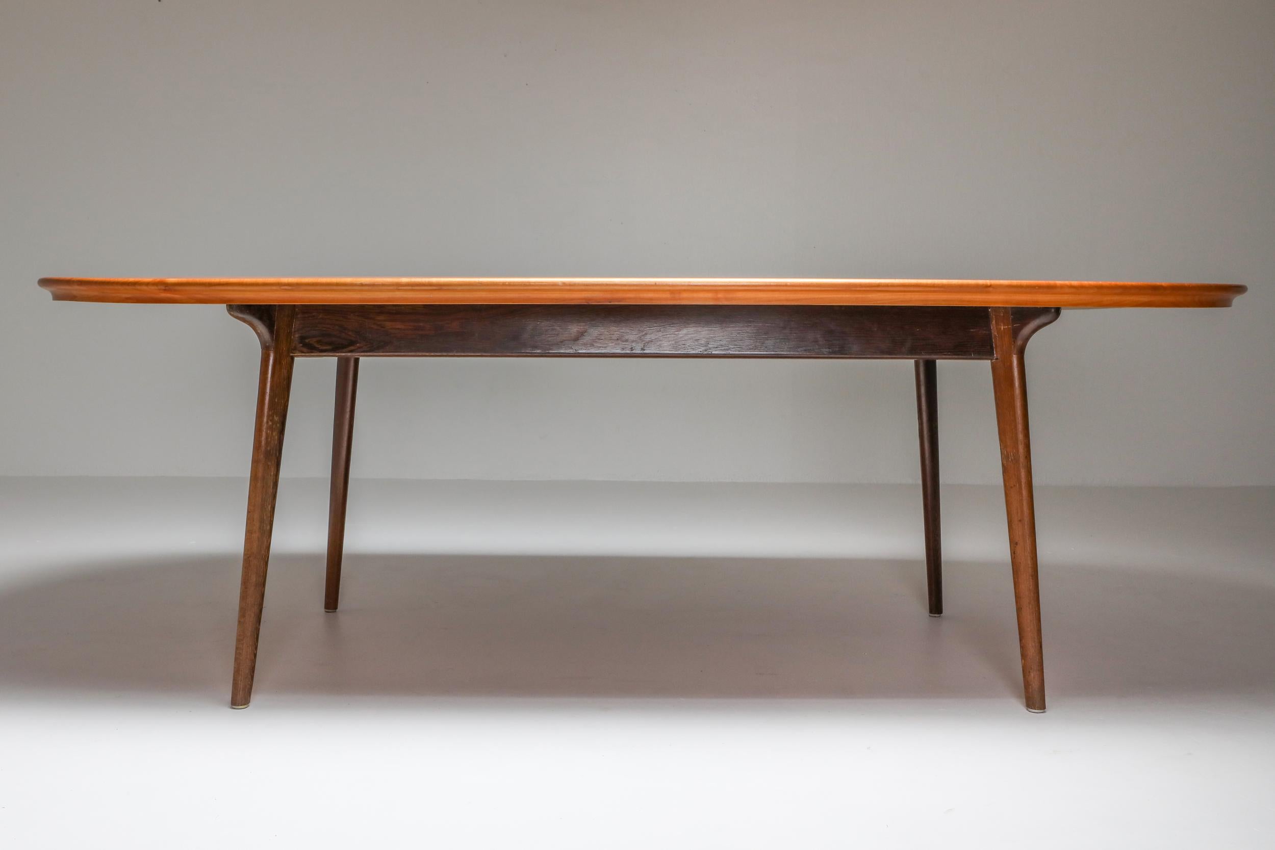 Mid-Century Modern Dining Set in Wengé and Cherry 3