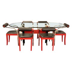 Retro Mid-Century Modern Dining Set Table 6 Chairs Pietro Constantini Ello Italy 1980s