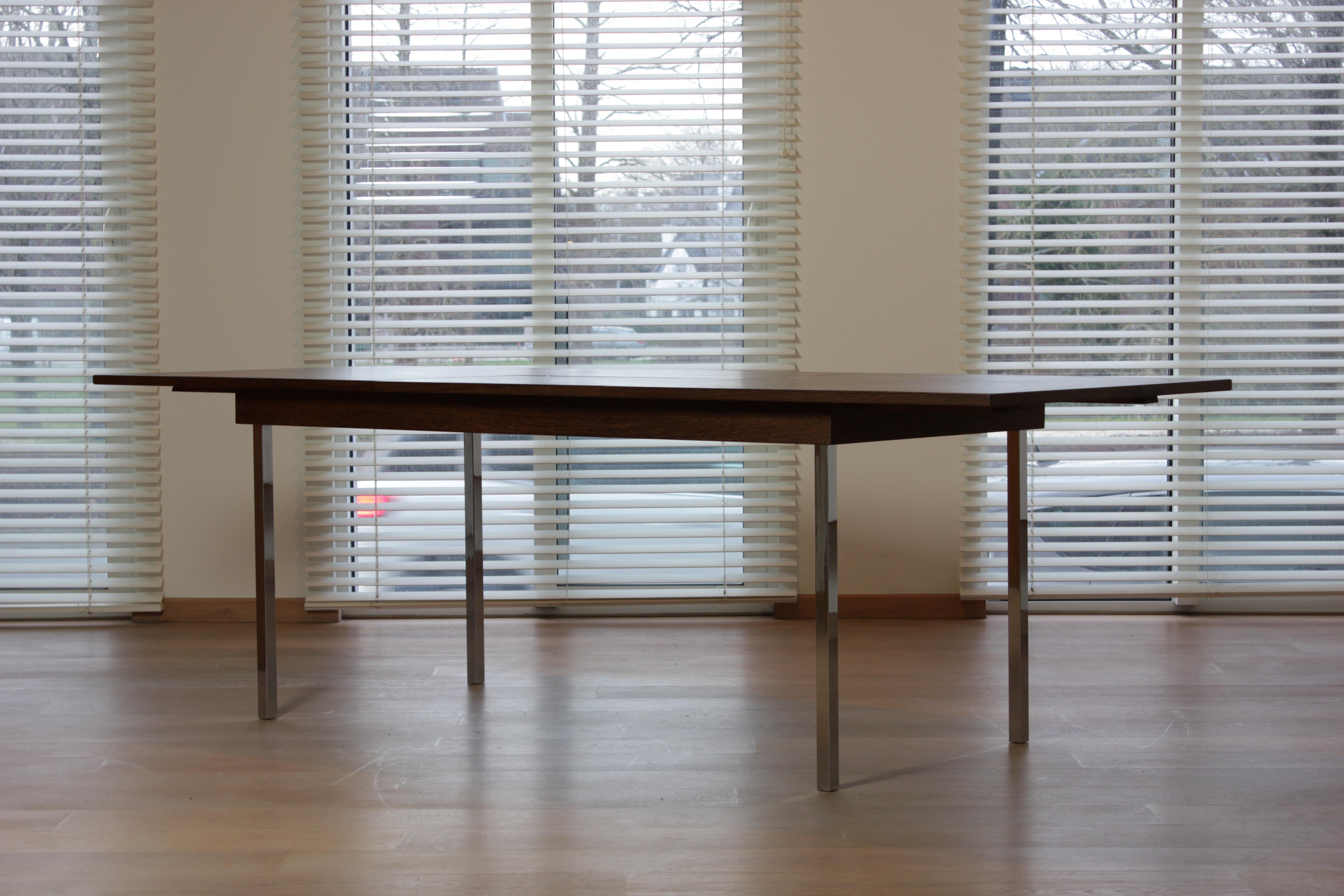 Chrome Mid Century Modern Dining table by Alfred Hendrickx for Belform, 1960s For Sale