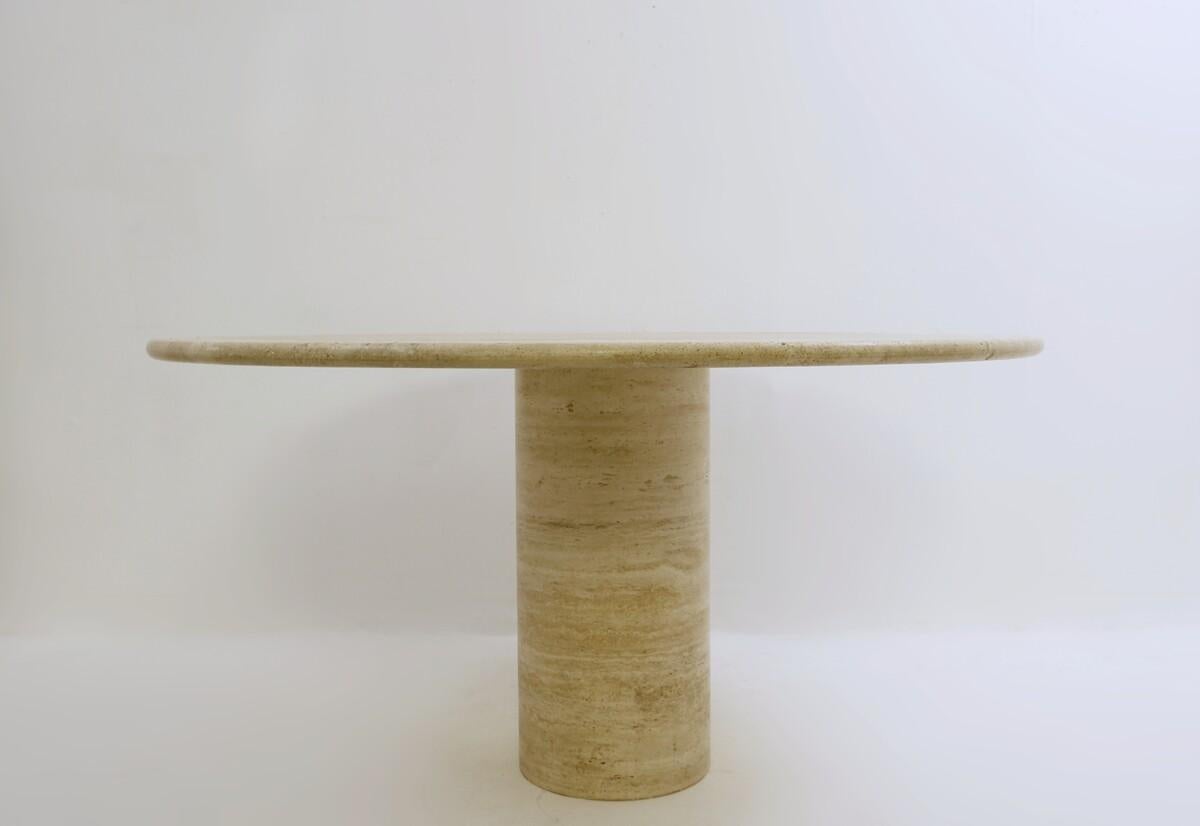 Travertine Mid-century modern Dining Table by Angelo Mangiarotti for UP&UP- Italy 1970
