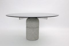 Mid Century Modern Dining Table Center Table Stone Glass Giovanni Offredi Italy