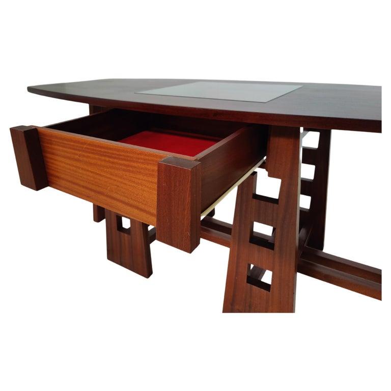 Wood Mid-Century Modern Dining Table/ Desk with Drawer, Italy, 1960s For Sale