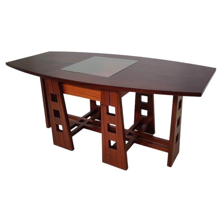 Table de salle à manger moderne du milieu du siècle avec tiroir, Italie, années 1960 en vente