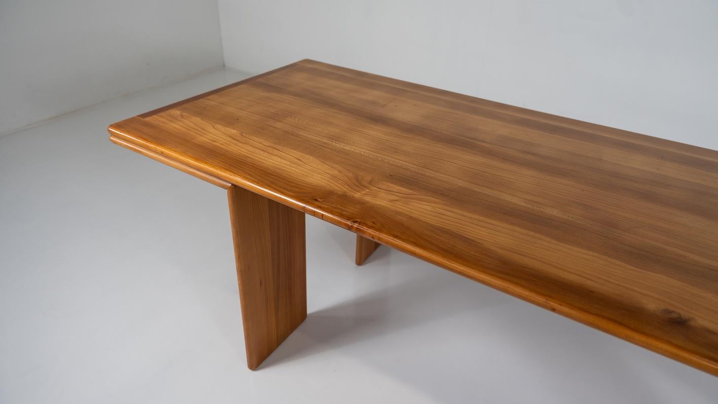 Wood Mid-Century Modern Dining Table in the style of Mario Marenco, Italy, 1980s For Sale