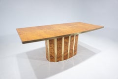Mid-Century Modern Dining Table in the Style of Willy Rizzo, Ash Burl, Italy
