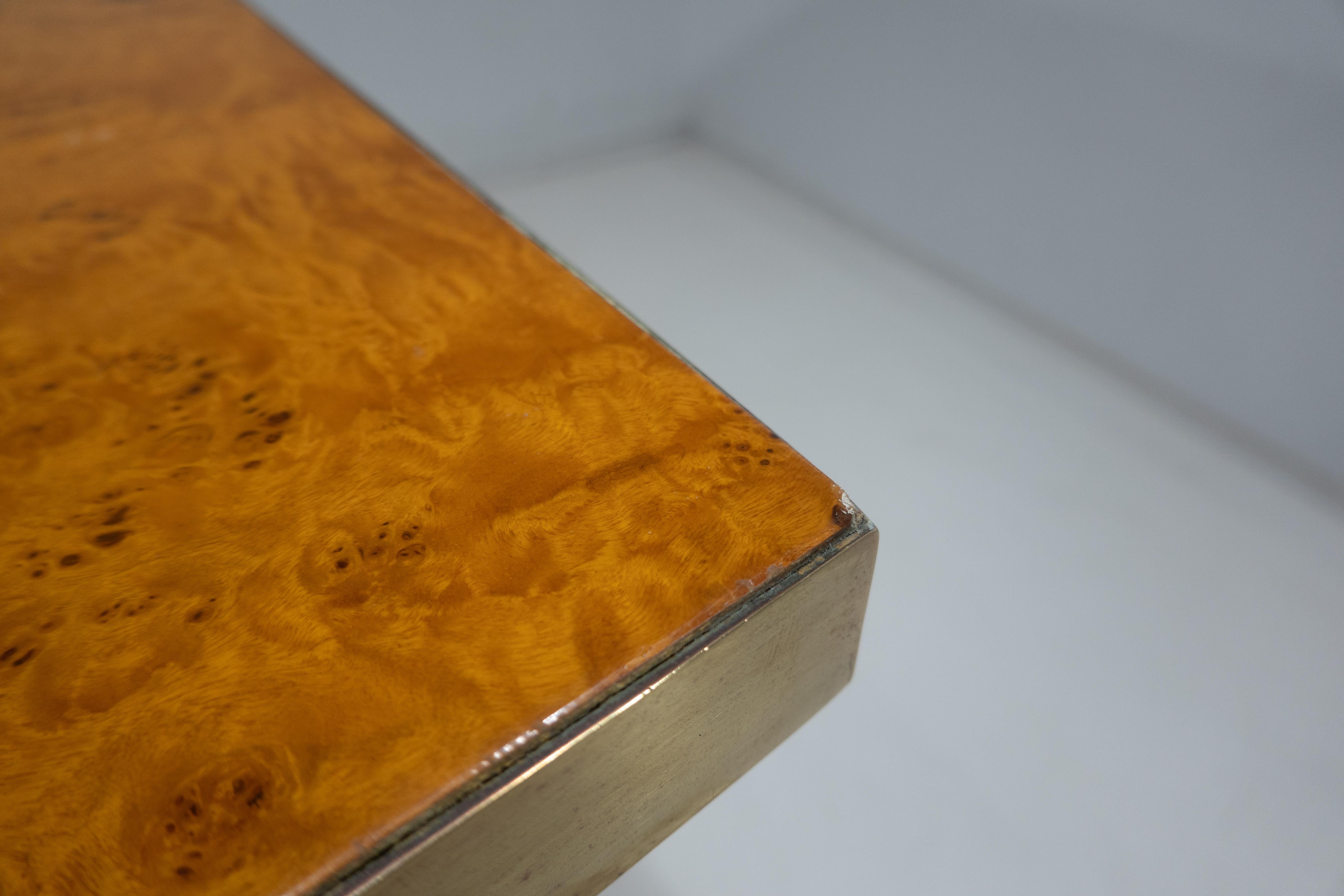 Mid-Century Modern Dining Table in the Style of Willy Rizzo, Ash Burl, Italy For Sale 4