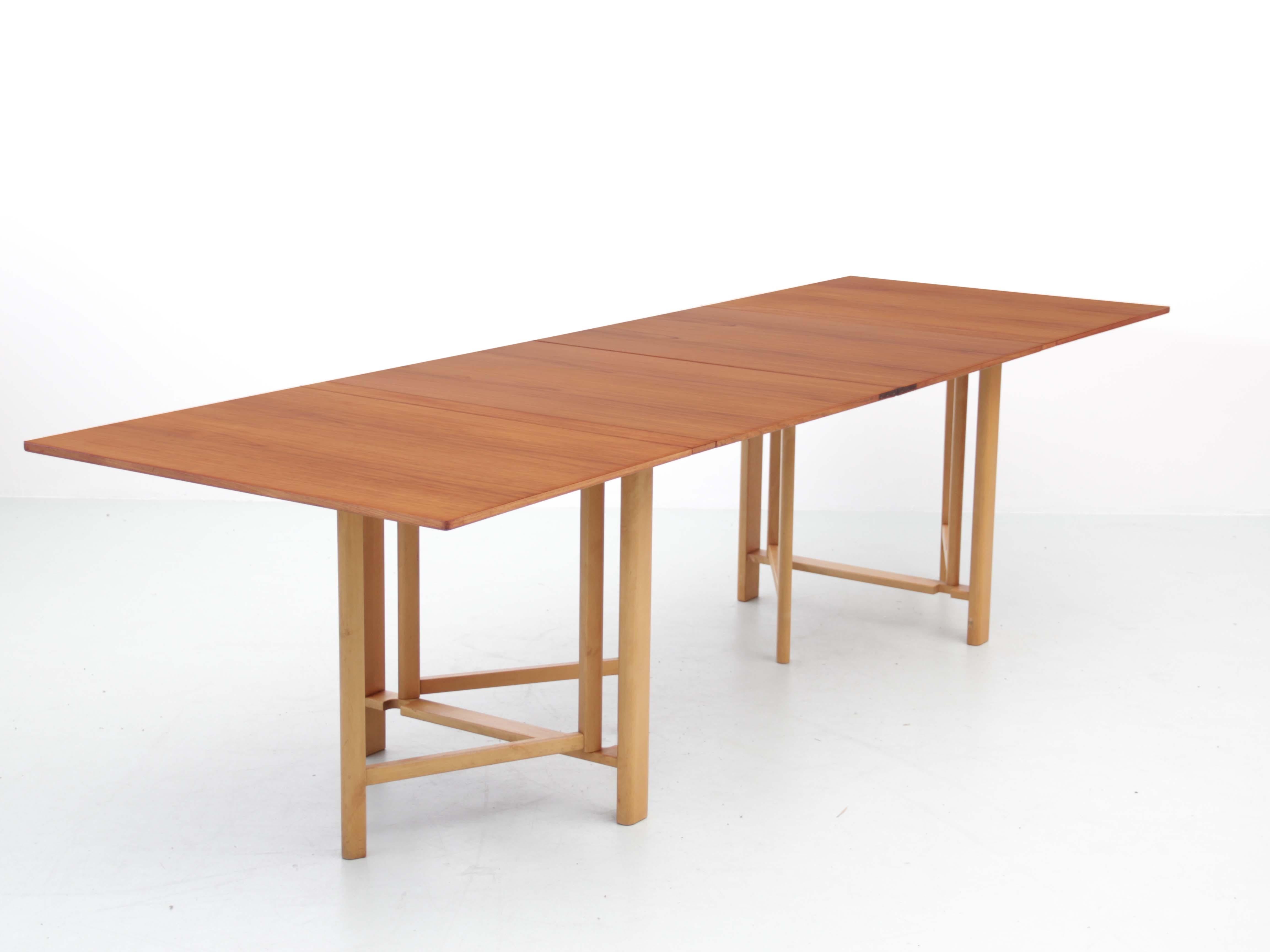 Dining table “Maria Flap” designed by Bruno Mathsson for Mathsson International, Sweden. 1960.