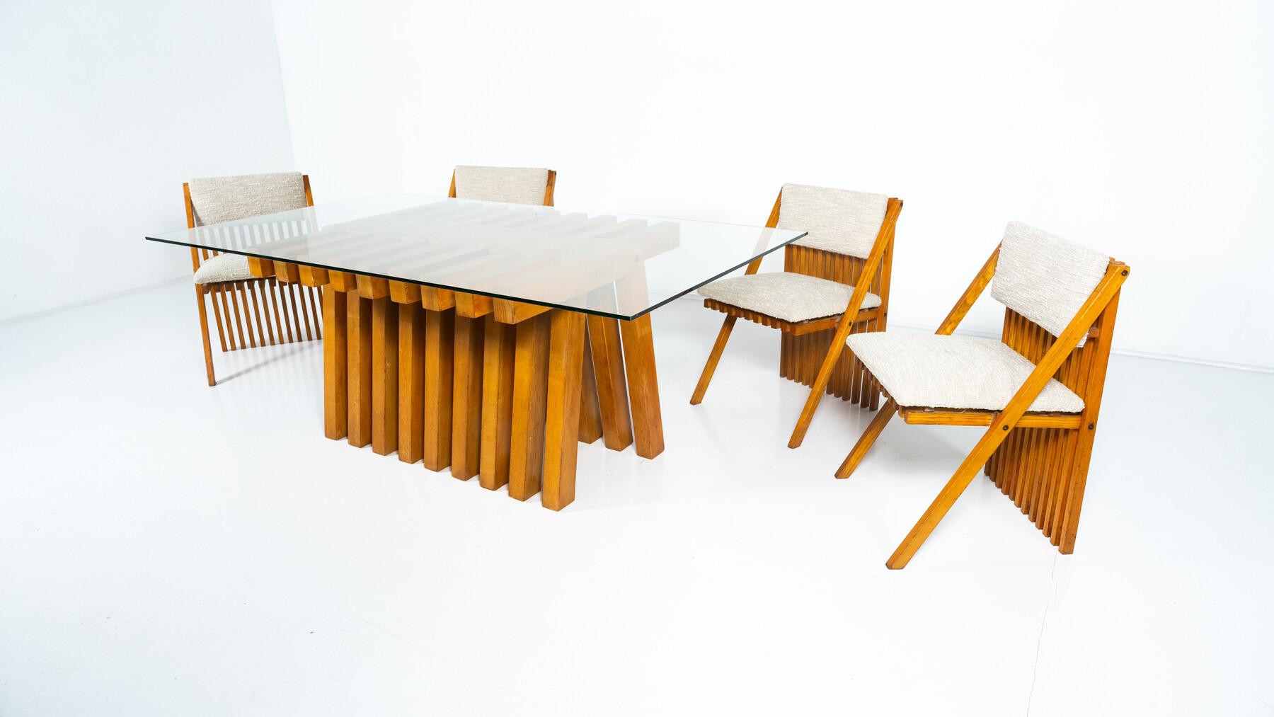 Ensemble de tables à manger modernes du milieu du siècle Millepiedi de Tito Pinori, 1970 en vente 8