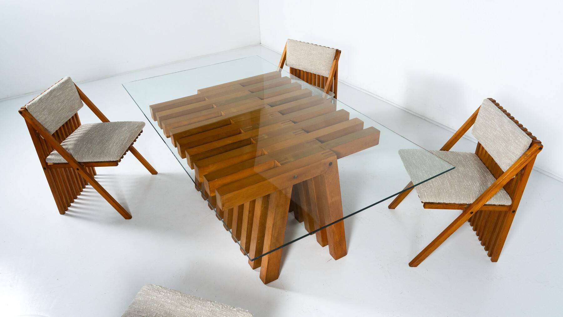 Ensemble de tables à manger modernes du milieu du siècle Millepiedi de Tito Pinori, 1970 en vente 12