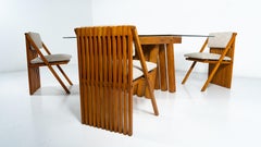 Mid-Century Modern Dining Table Set " Millepiedi" by Tito Pinori, 1970s