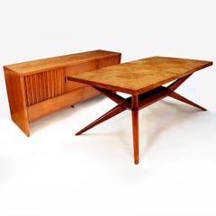 Mid-Century Modern Dining Table & Sideboard Set by Harold Schwartz for Romweber