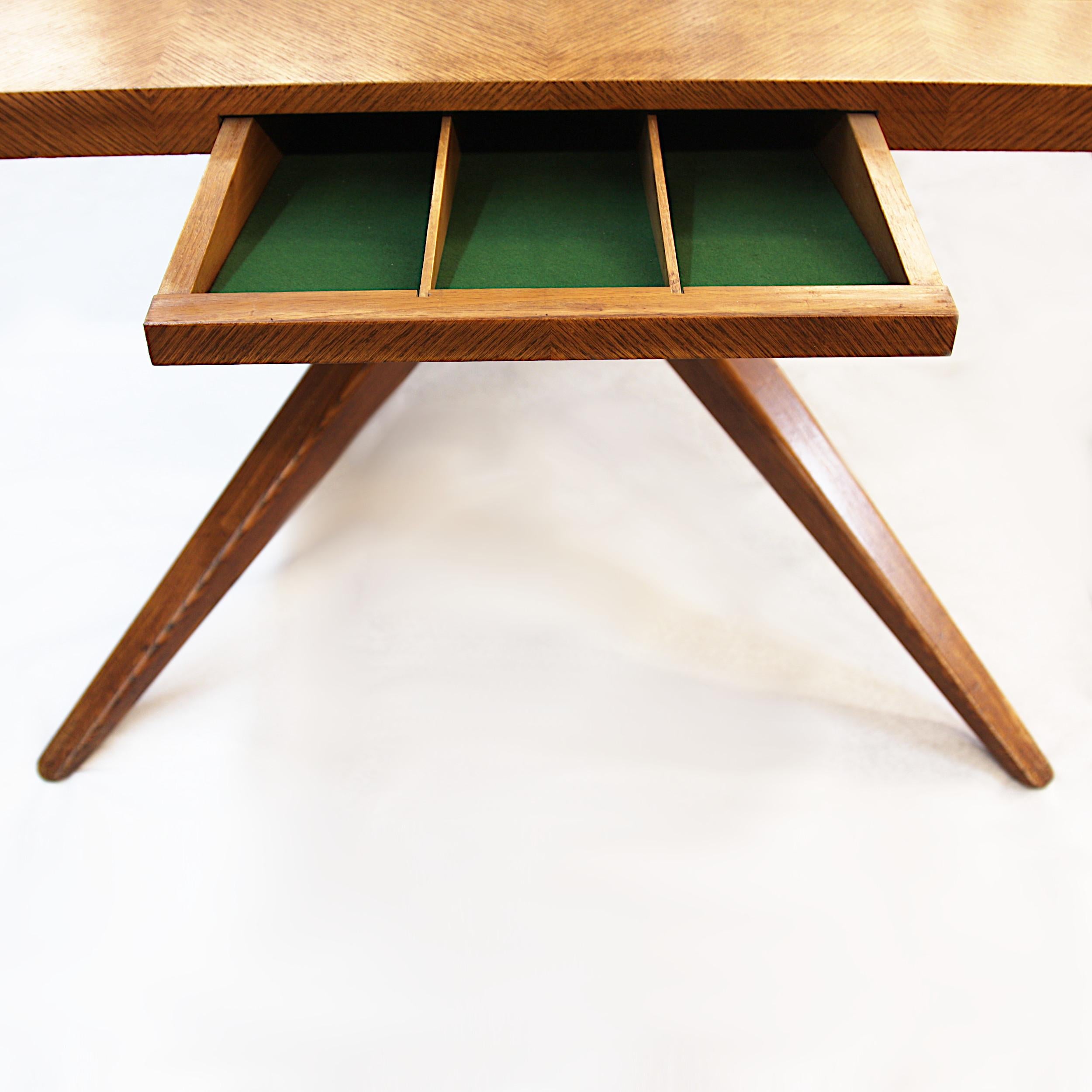 Woven Mid-Century Modern Dining Table & Sideboard Set by Harold Schwartz for Romweber 
