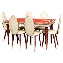 Mid-Century Modern Dining Table & Six Chairs by Umberto Mascagni, Italian, 1950