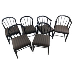 Mid-Century Modern Dining Table w 6 Barrelback Chairs & Three Leafs by Mengel