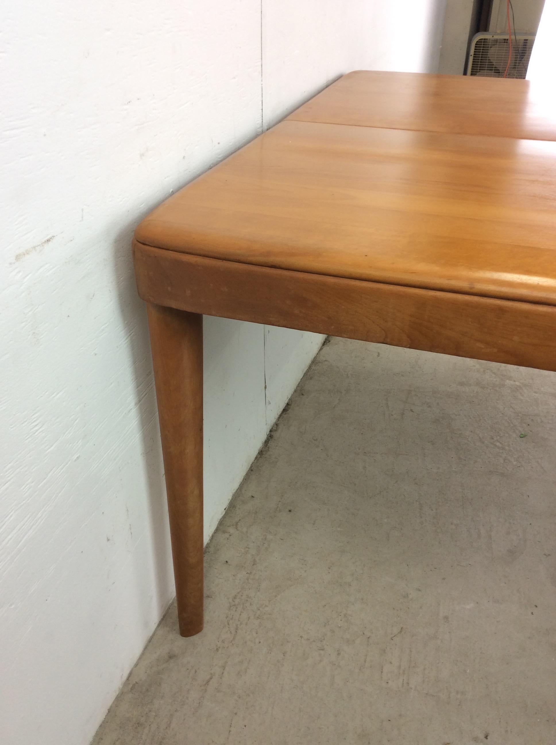 Mid Century Modern Dining Table with Leaf by Heywood Wakefield For Sale 6