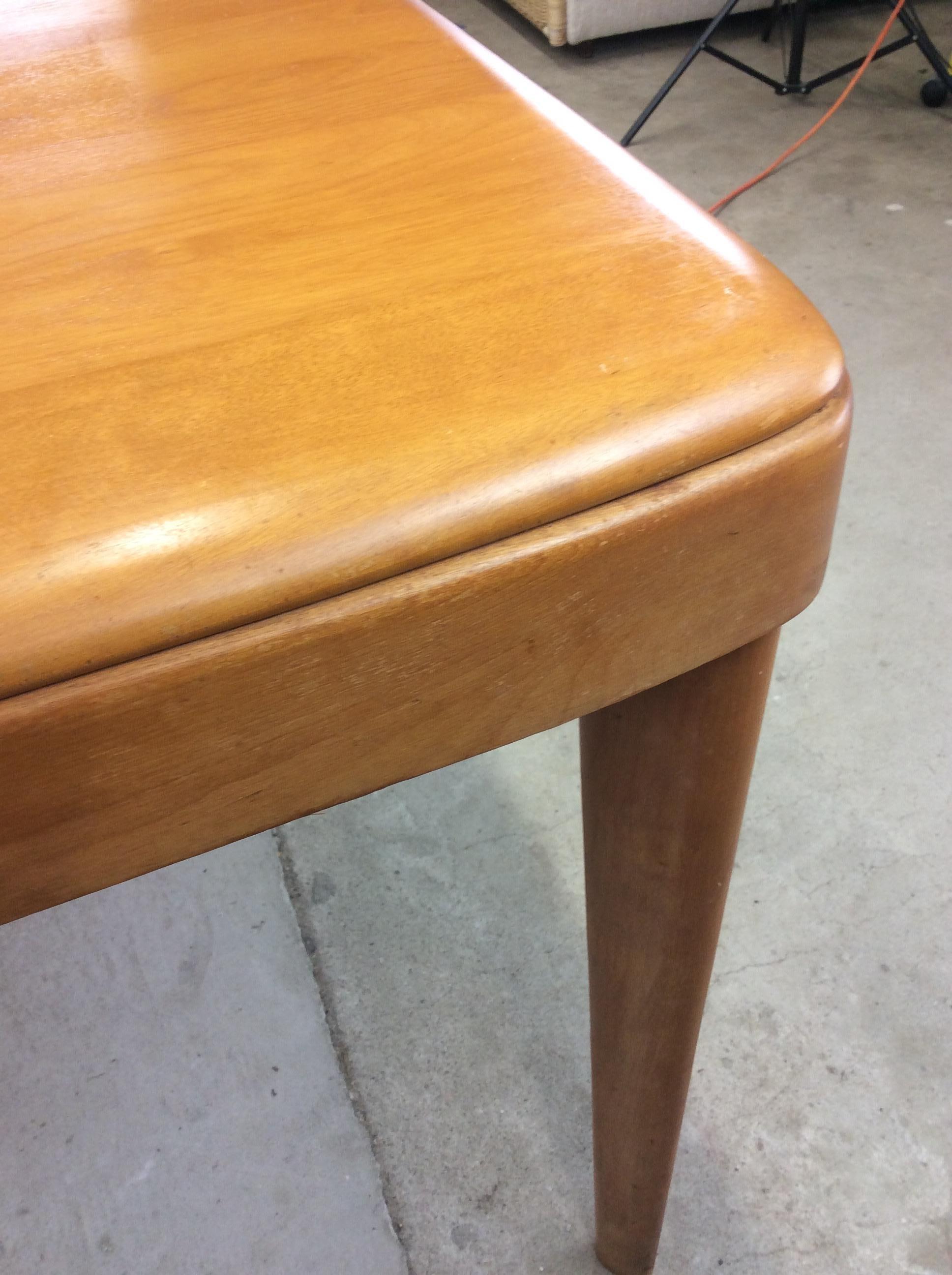 Mid Century Modern Dining Table with Leaf by Heywood Wakefield For Sale 7