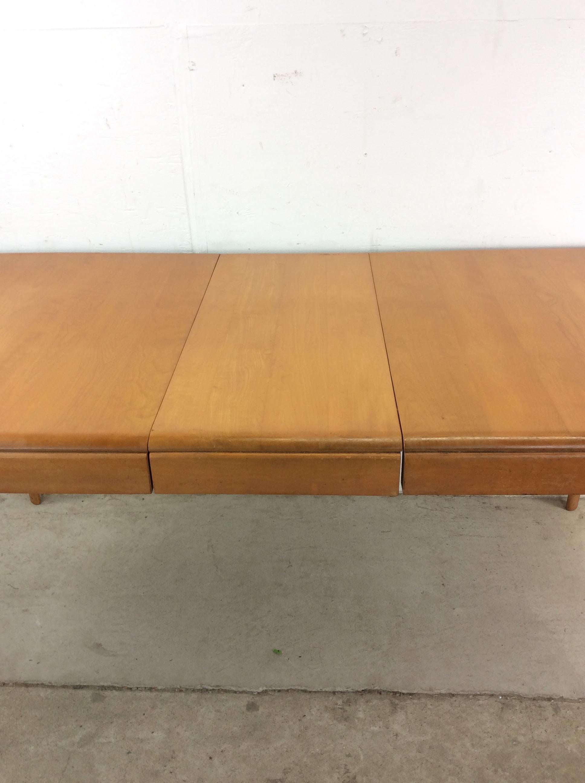 Mid Century Modern Dining Table with Leaf by Heywood Wakefield For Sale 9