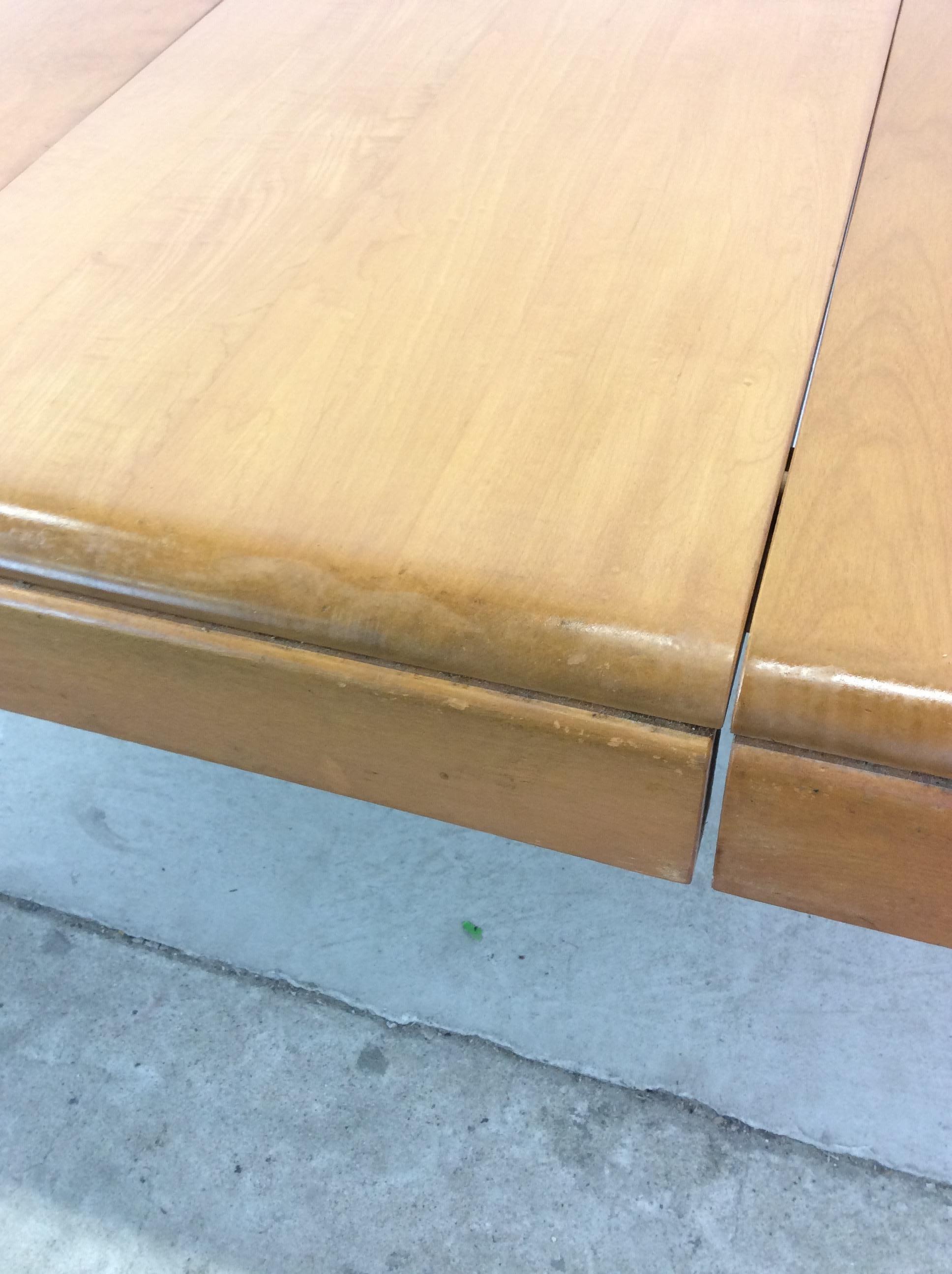 Mid Century Modern Dining Table with Leaf by Heywood Wakefield For Sale 11