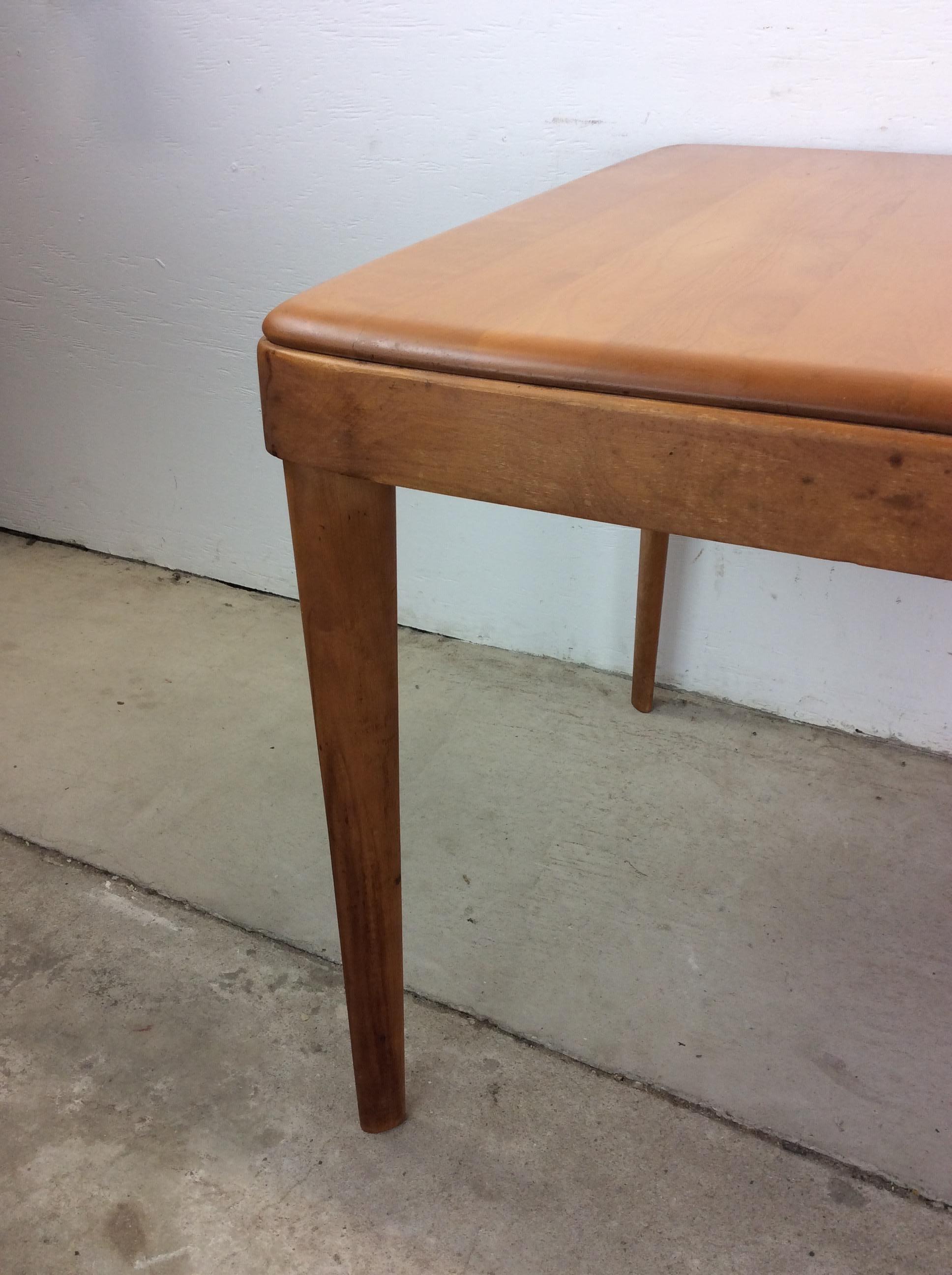 Mid Century Modern Dining Table with Leaf by Heywood Wakefield For Sale 2